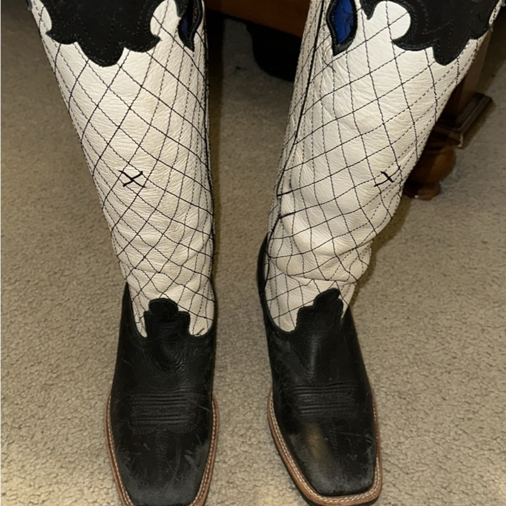 Twisted X White and Black Buckaroo Boots